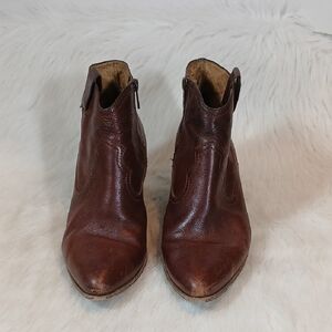 Frye Rich Brown Leather Ankle Booties Women's Sz 8.5
